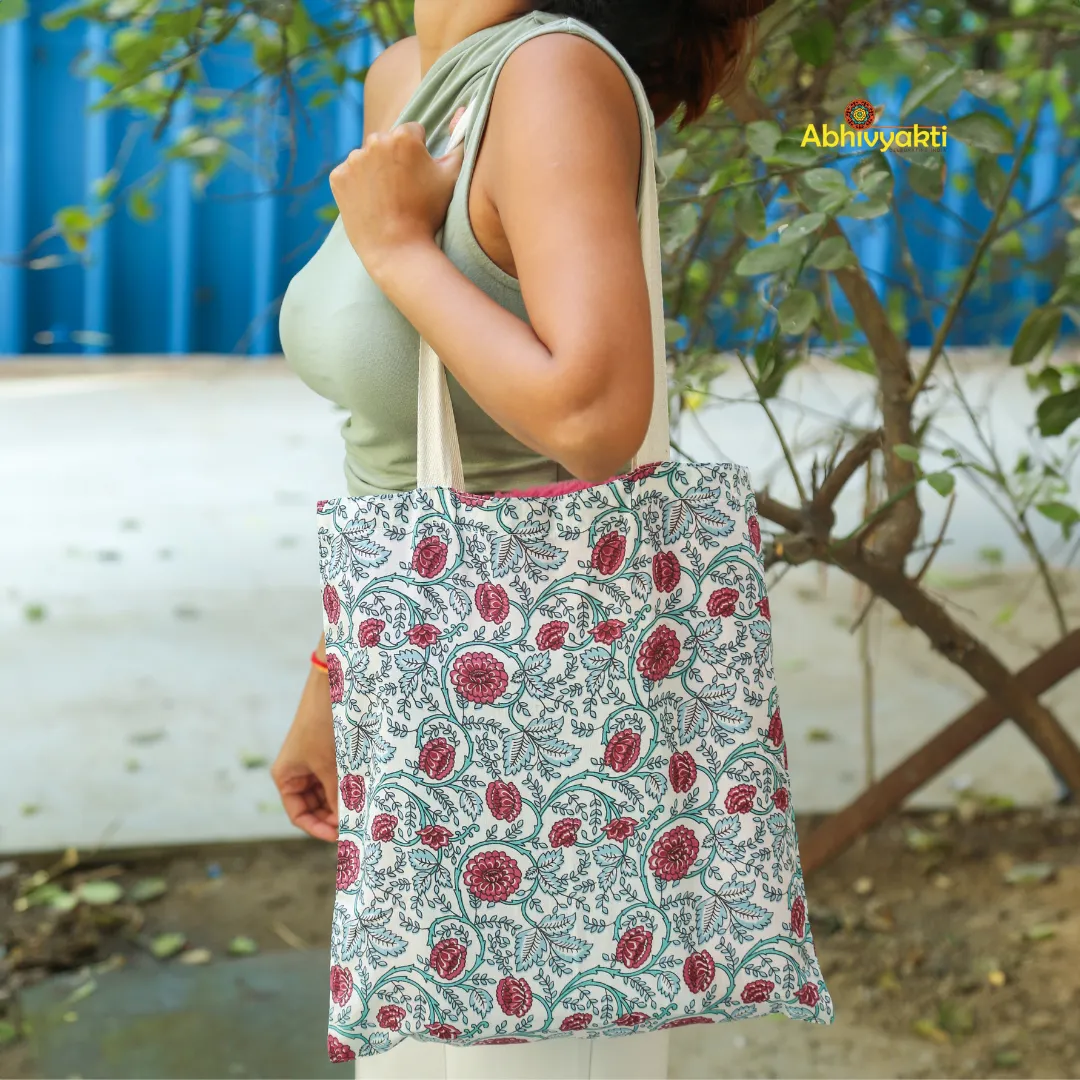 Floral Print Tote Bag