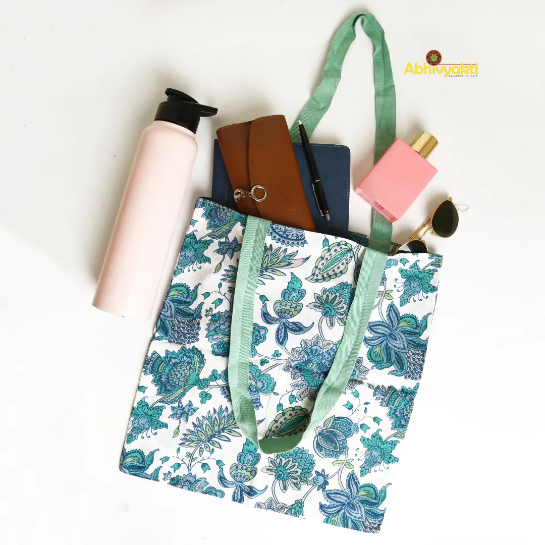 Floral Print Tote Bag