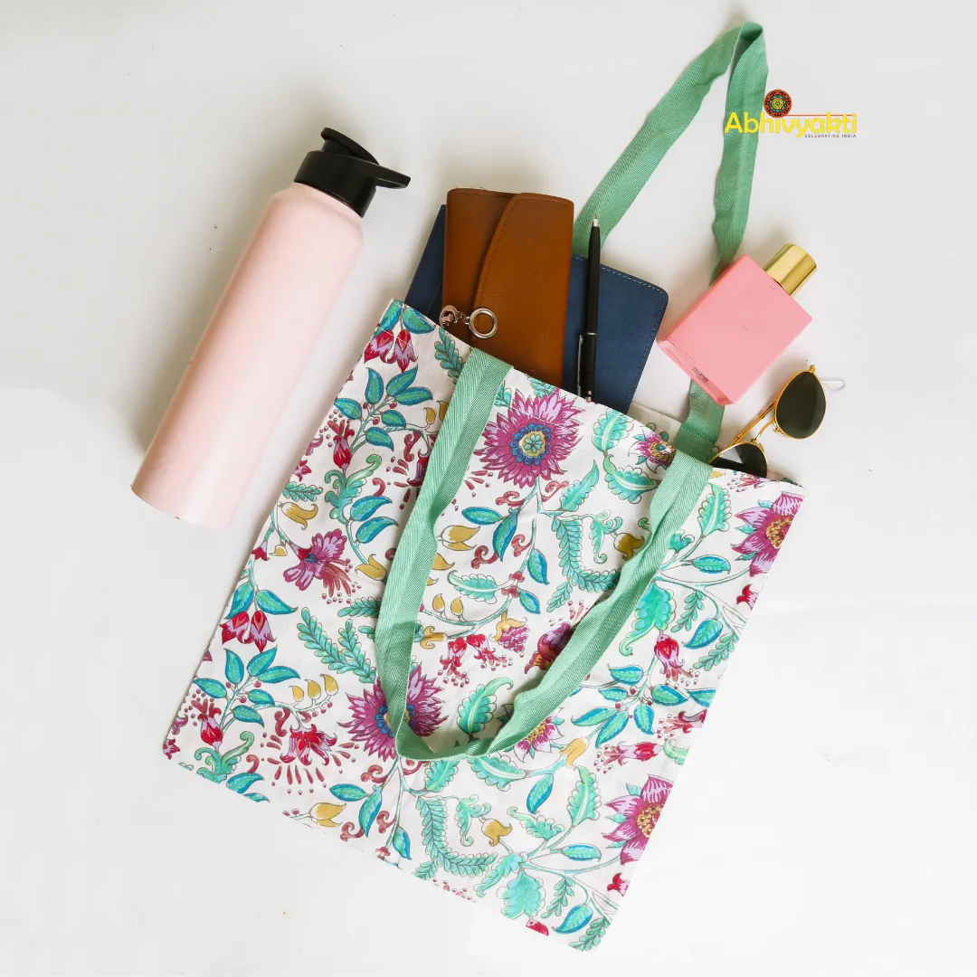 Floral Print Tote Bag
