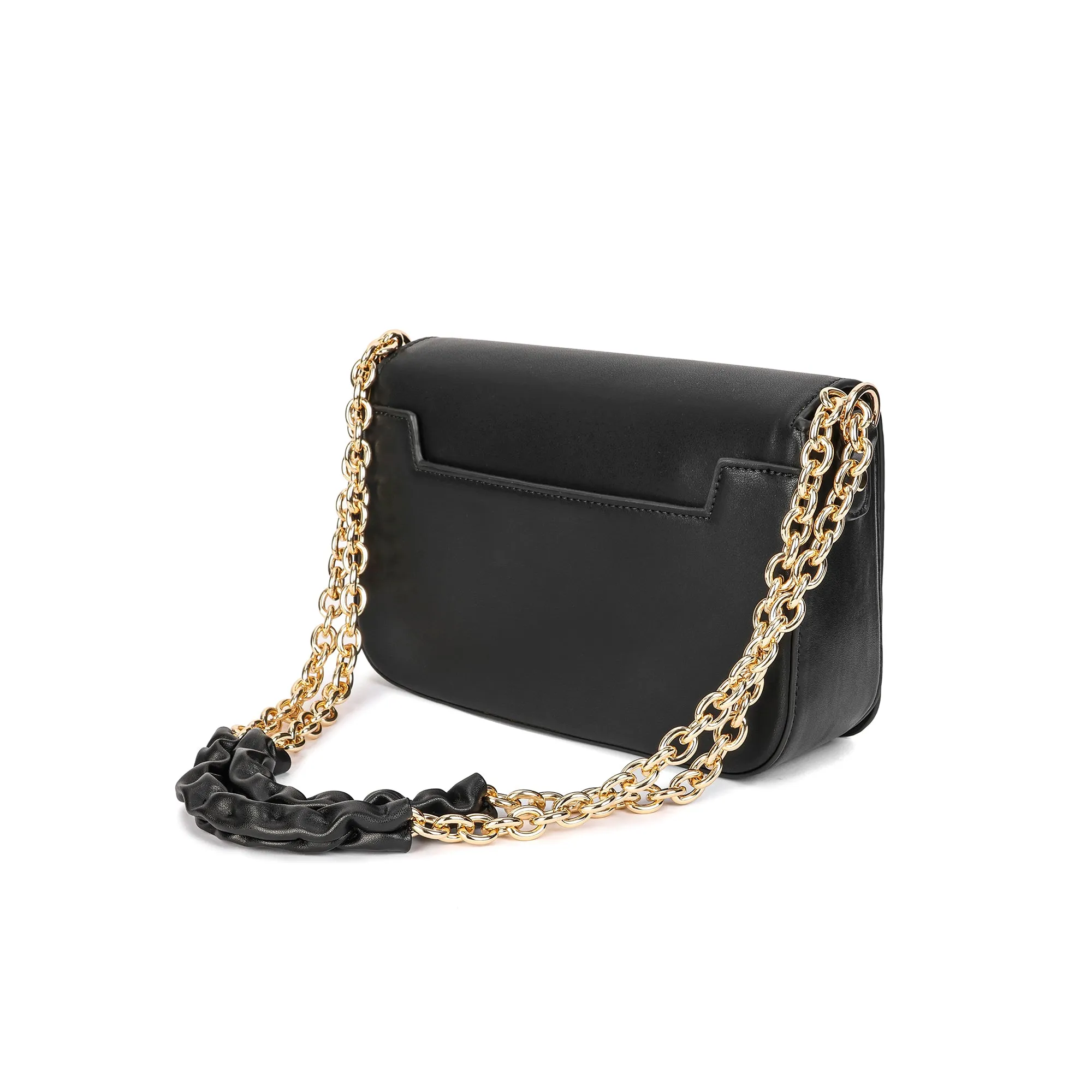 Foldover Flap Shoulder Leather Bag