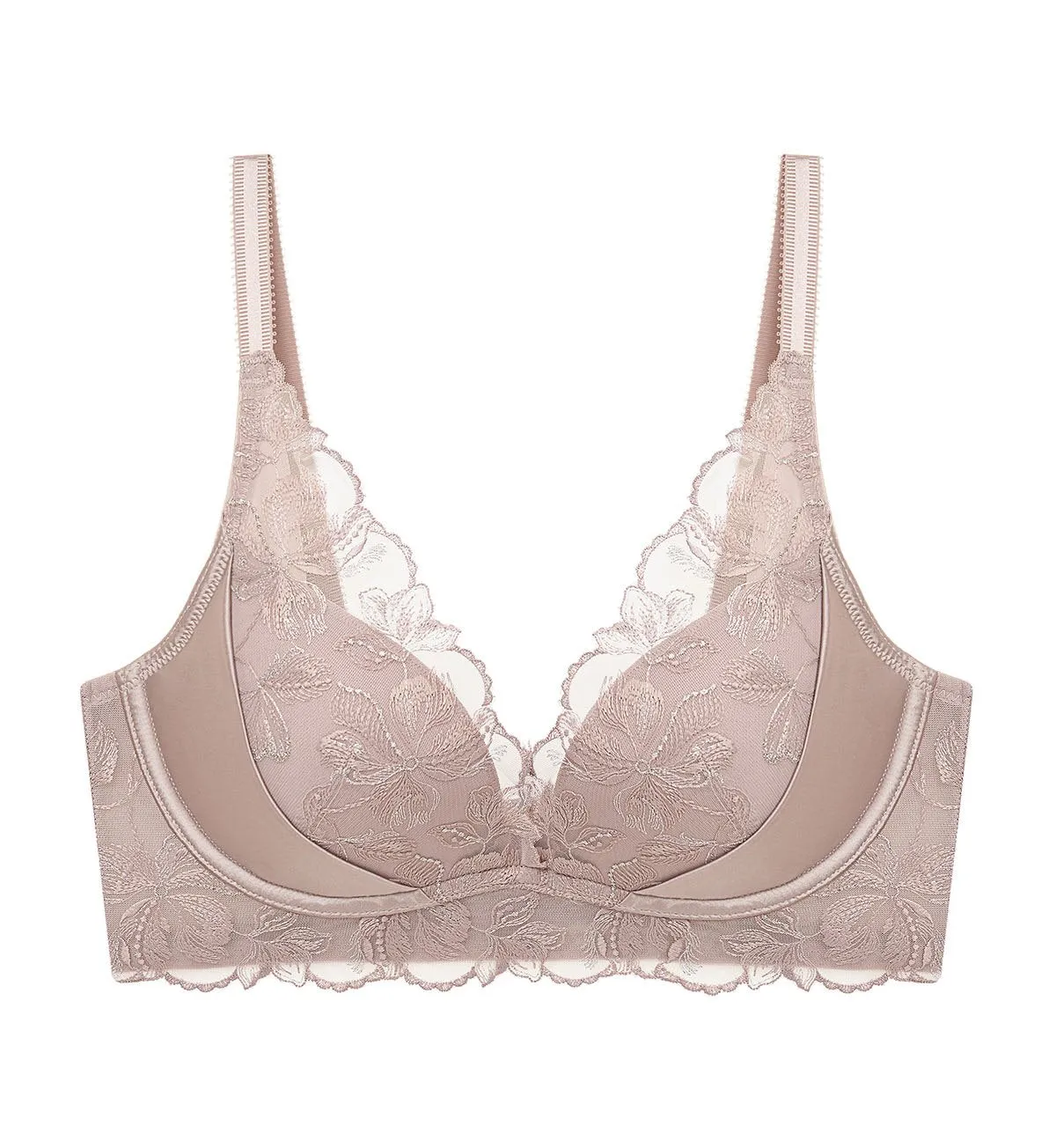 French Romance Non-Wired Push Up Deep V Bra