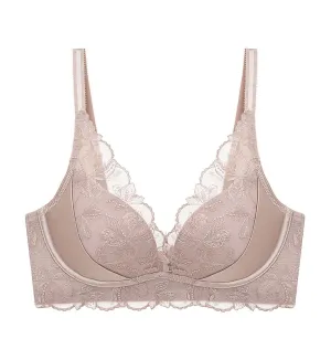 French Romance Non-Wired Push Up Deep V Bra