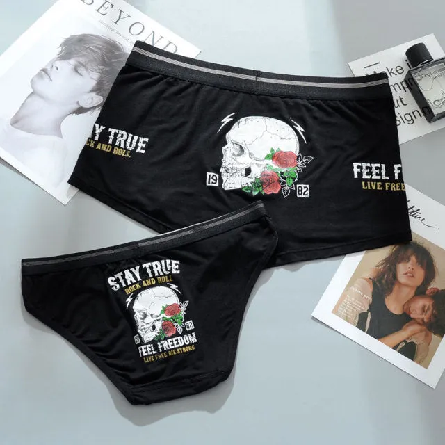Fruit Series Original Design Cotton Couple Underwear Banana Print Male Boxer Shorts Women Panties Seamless Breathable Underpants