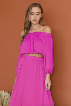 Fuchsia Off Shoulder Top