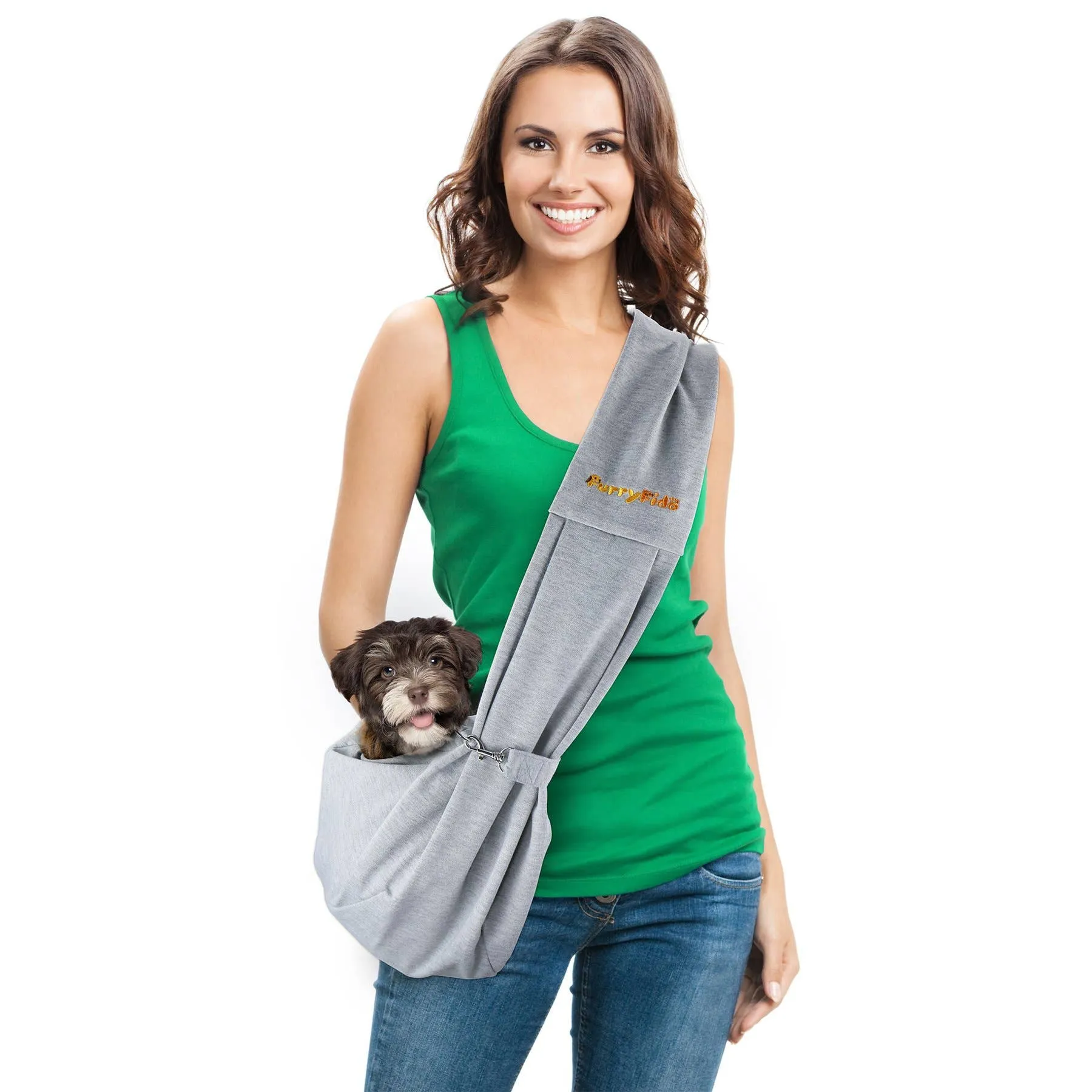 Furry Fido Pet Sling Carrier – Reversible, Hands-Free Travel for Small Pets