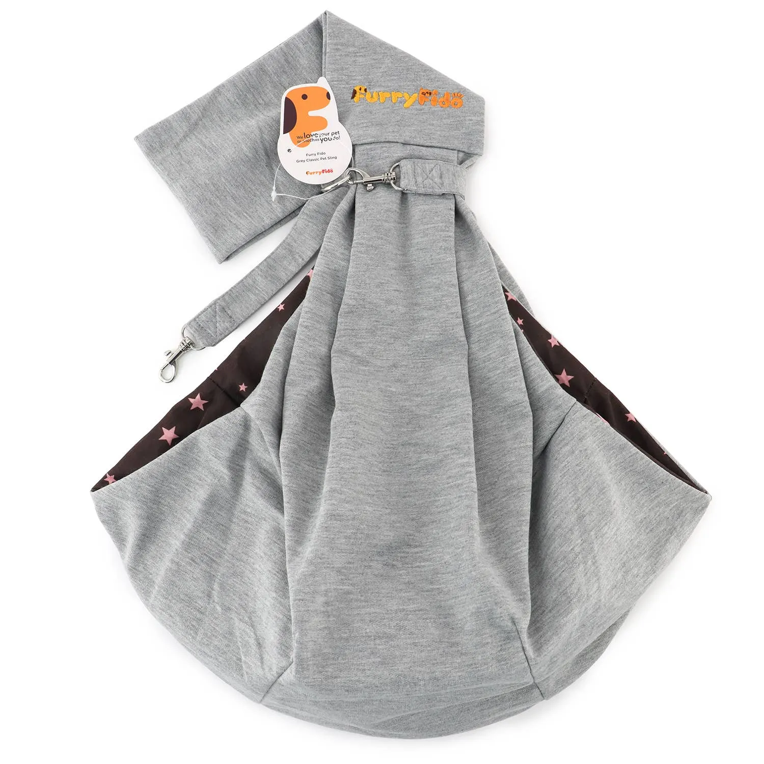 Furry Fido Pet Sling Carrier – Reversible, Hands-Free Travel for Small Pets