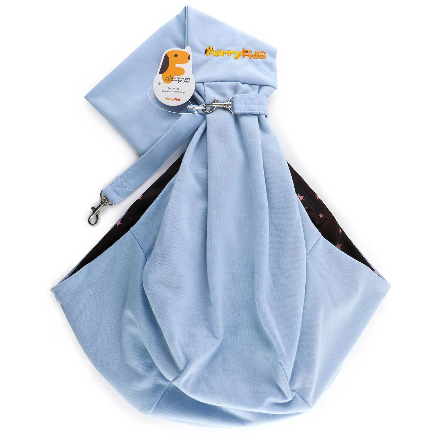 Furry Fido Pet Sling Carrier – Reversible, Hands-Free Travel for Small Pets