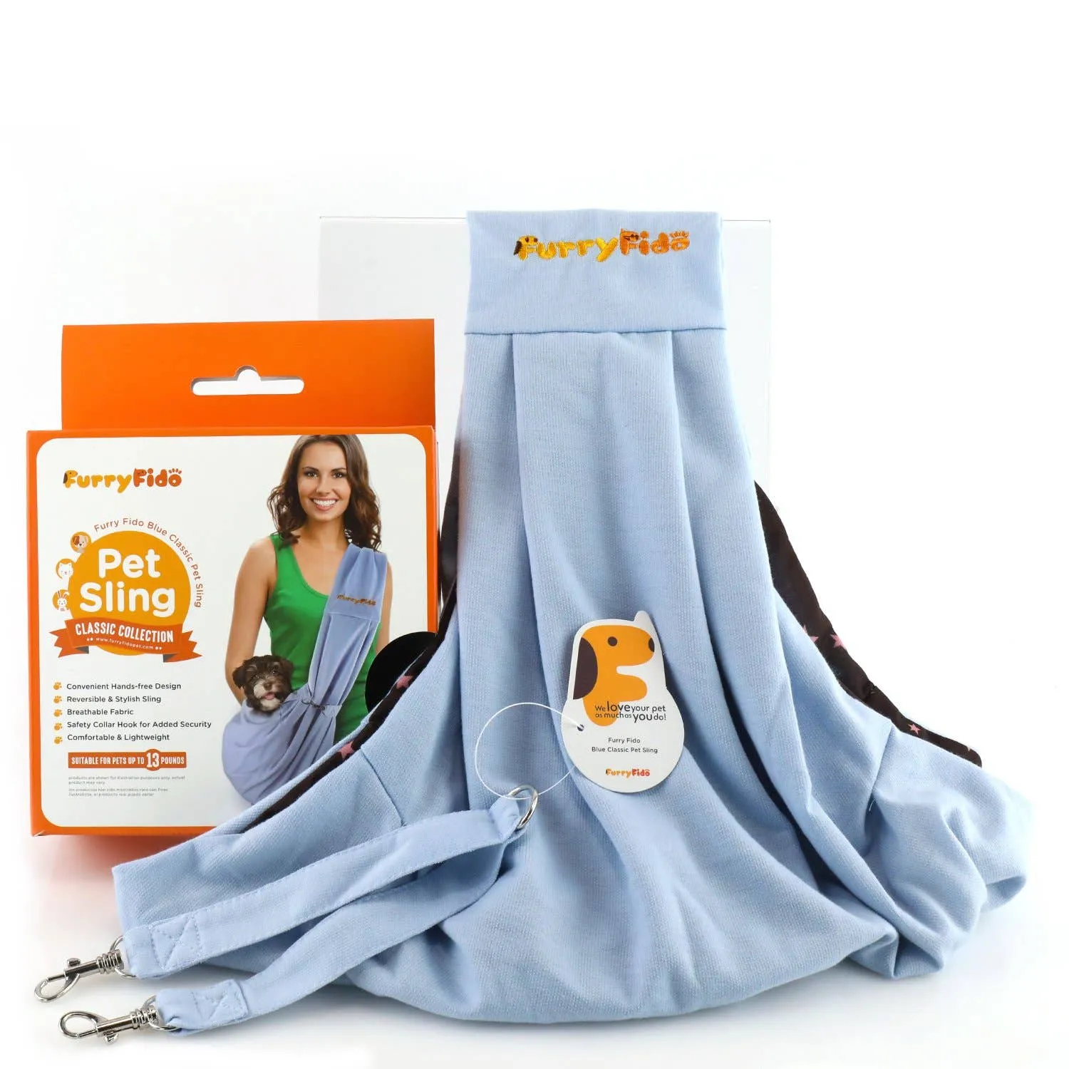 Furry Fido Pet Supplies - Furry Fido Classic Pet Sling - Blue