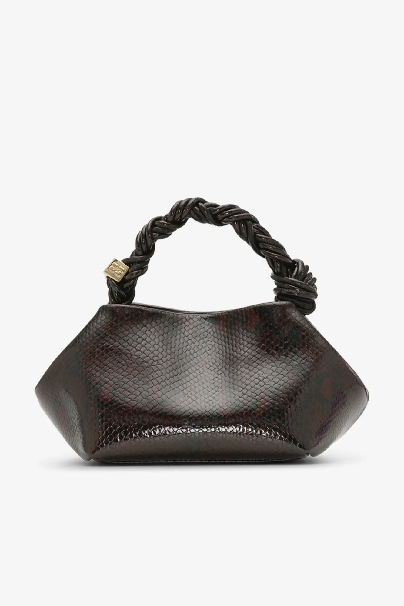 Ganni Bou Bag Small Snake in Dark Burgundy