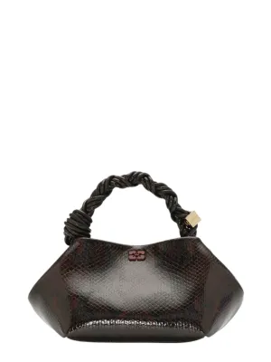 Ganni Bou Bag Small Snake in Dark Burgundy