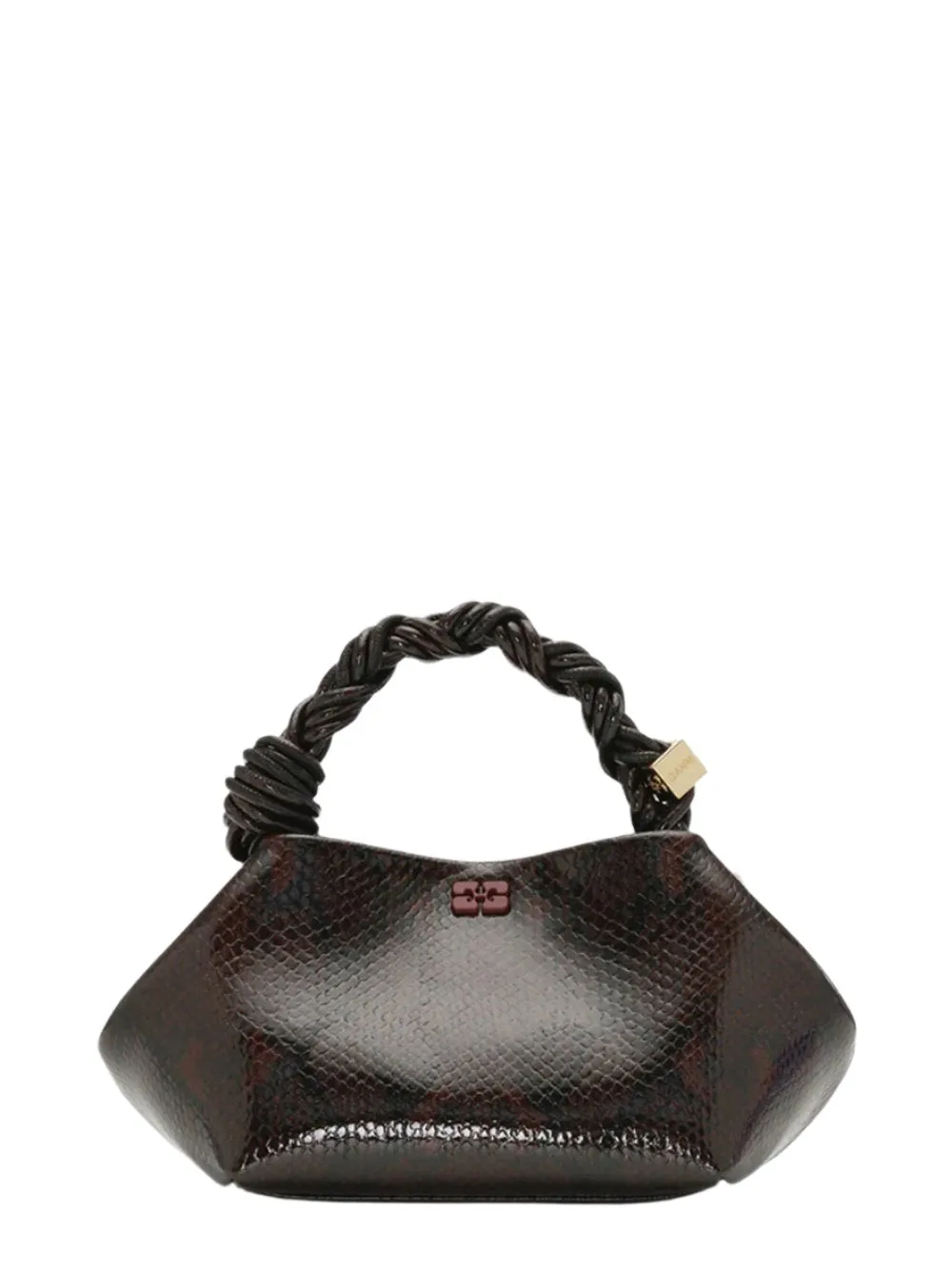 Ganni Bou Bag Small Snake in Dark Burgundy