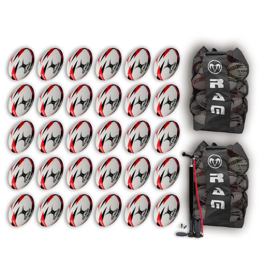 Gilbert G-TR3000 Trainer Ball Bundle - Size 4 & 3 - 30 x balls and 2 bags