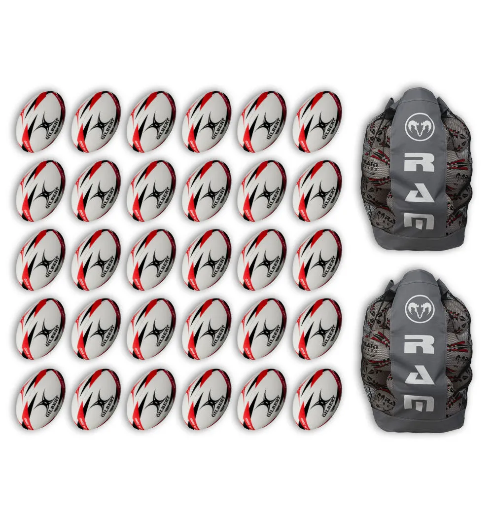 Gilbert G-TR3000 Trainer Ball Bundle - Size 4 & 3 - 30 x balls and 2 bags