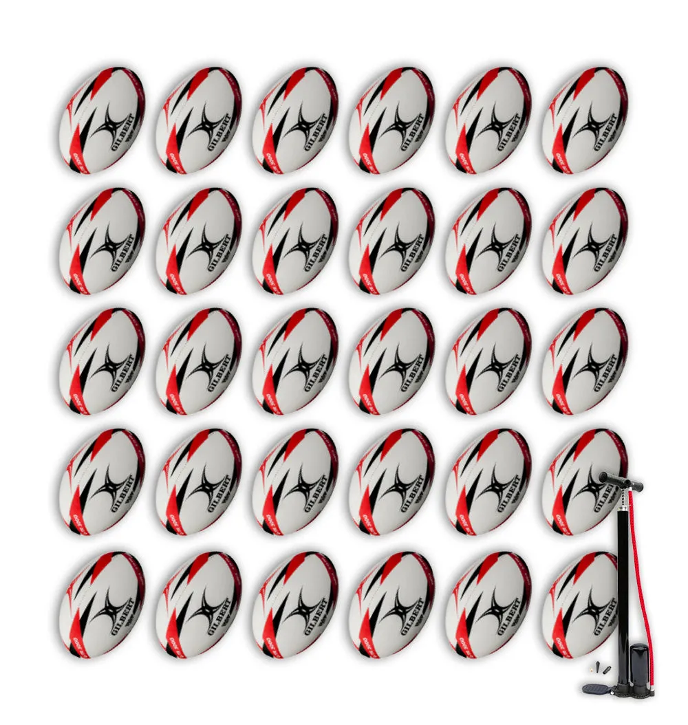 Gilbert G-TR3000 Trainer Ball Bundle - Size 4 & 3 - 30 x balls and 2 bags