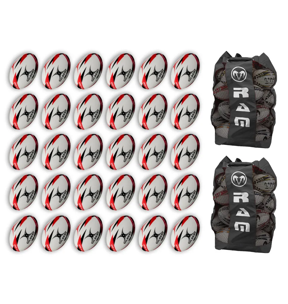 Gilbert G-TR3000 Trainer Ball Bundle - Size 4 & 3 - 30 x balls and 2 bags