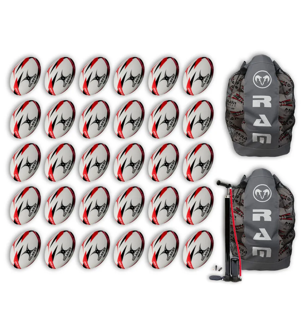 Gilbert G-TR3000 Trainer Ball Bundle - Size 4 & 3 - 30 x balls and 2 bags