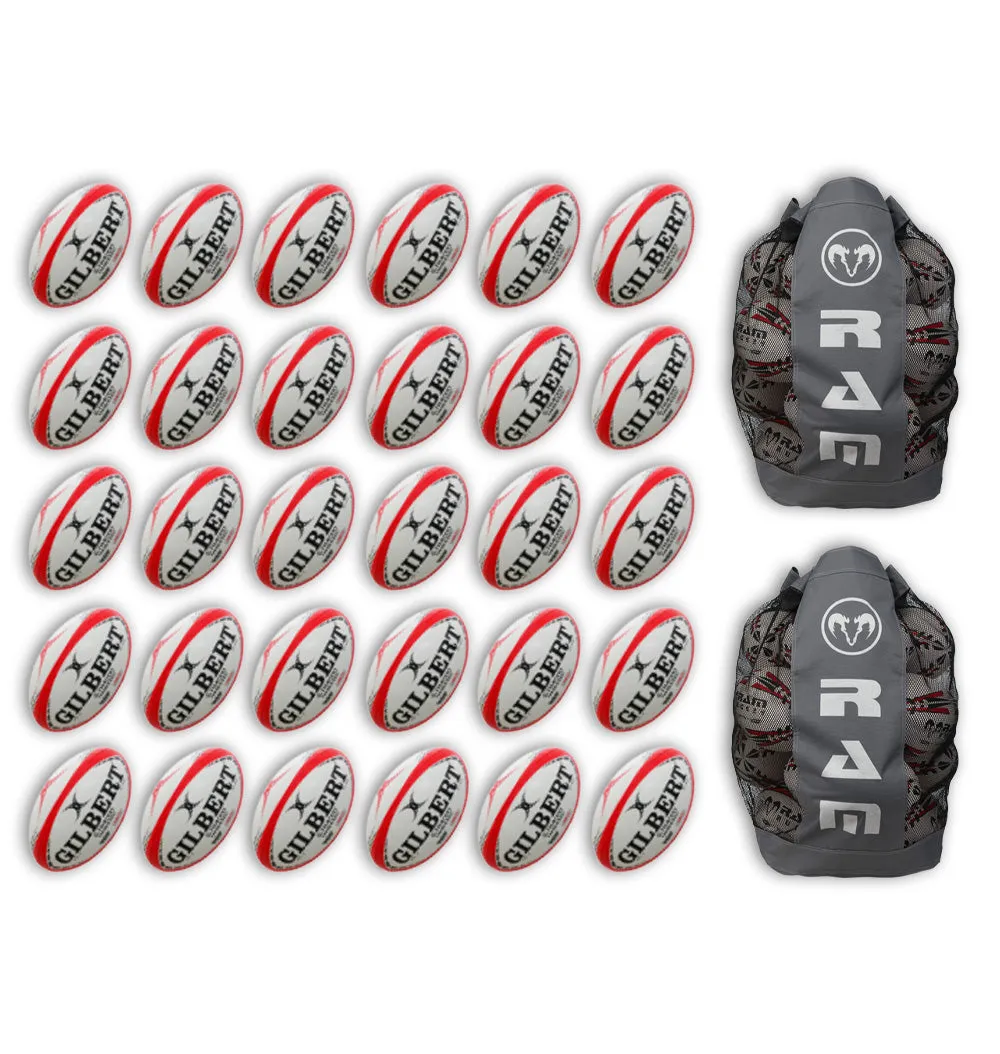 GILBERT G-TR4000 TRAINER BALL BUNDLE - 30 X BALLS AND 2 BAGS