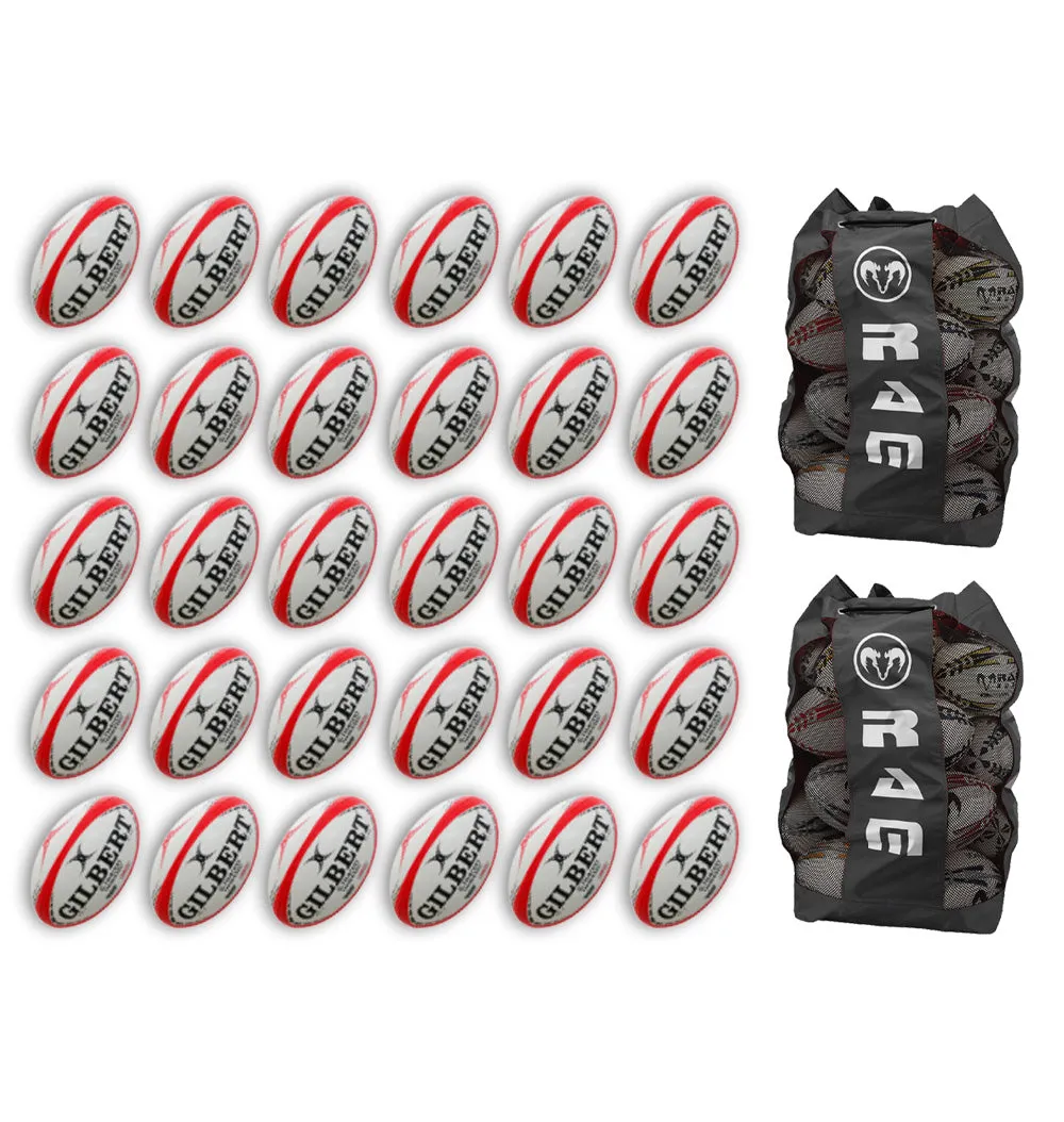GILBERT G-TR4000 TRAINER BALL BUNDLE - 30 X BALLS AND 2 BAGS
