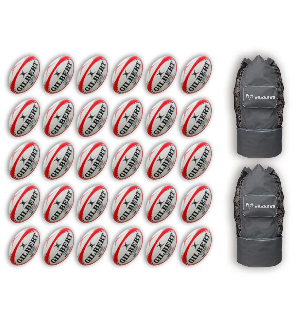 GILBERT G-TR4000 TRAINER BALL BUNDLE - 30 X BALLS AND 2 BAGS