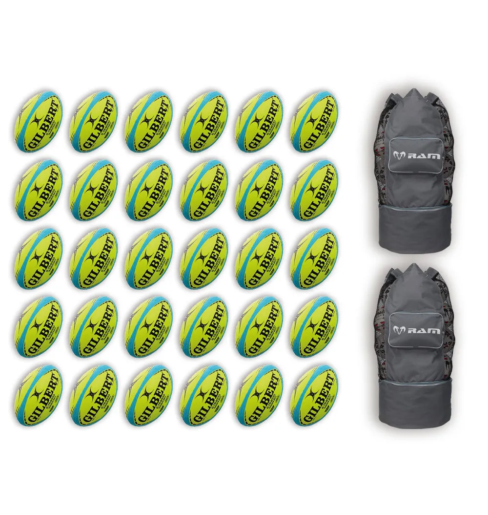 GILBERT G-TR4000 TRAINER BALL BUNDLE - 30 X BALLS AND 2 BAGS