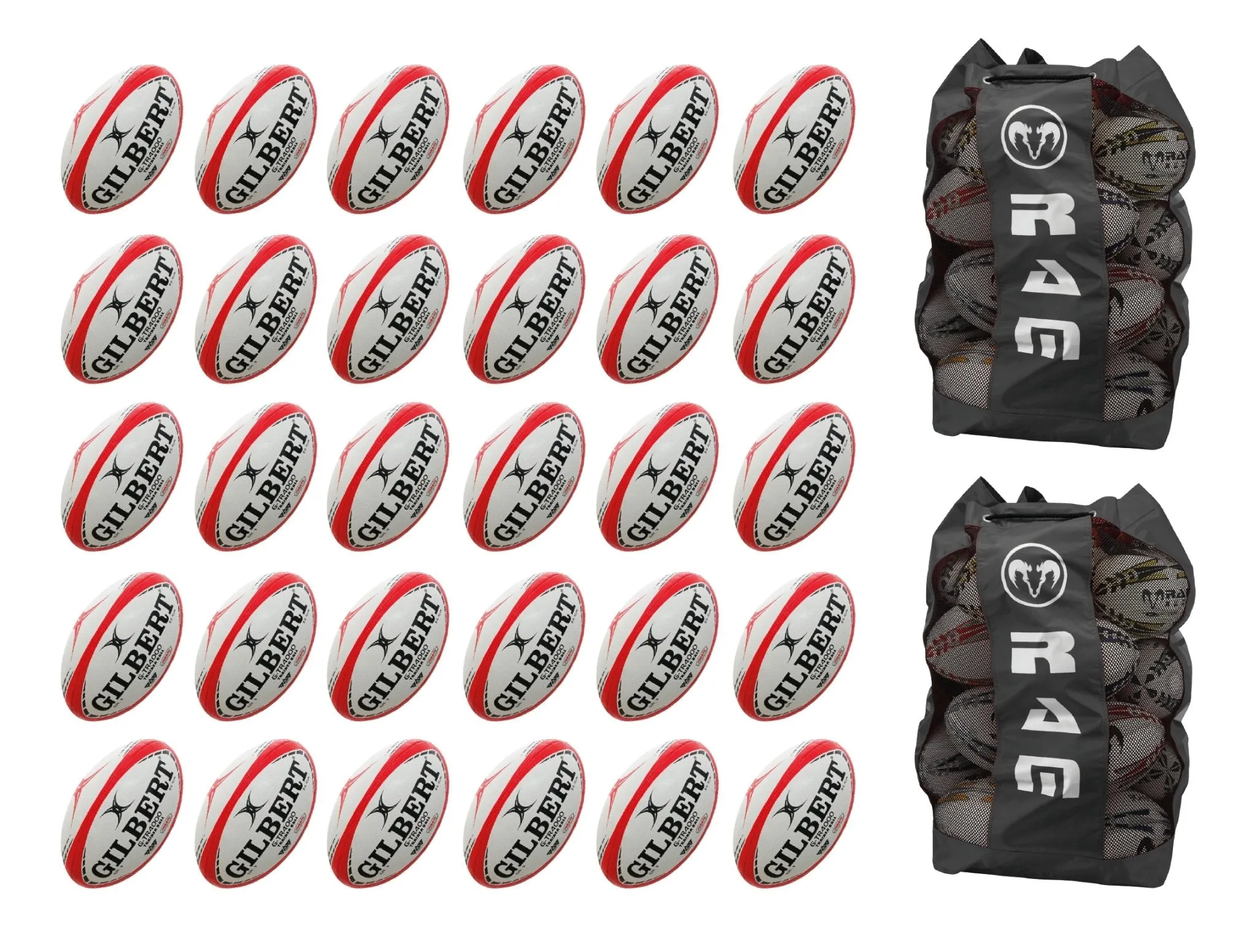 GILBERT G-TR4000 TRAINER BALL BUNDLE - 30 X BALLS AND 2 BAGS