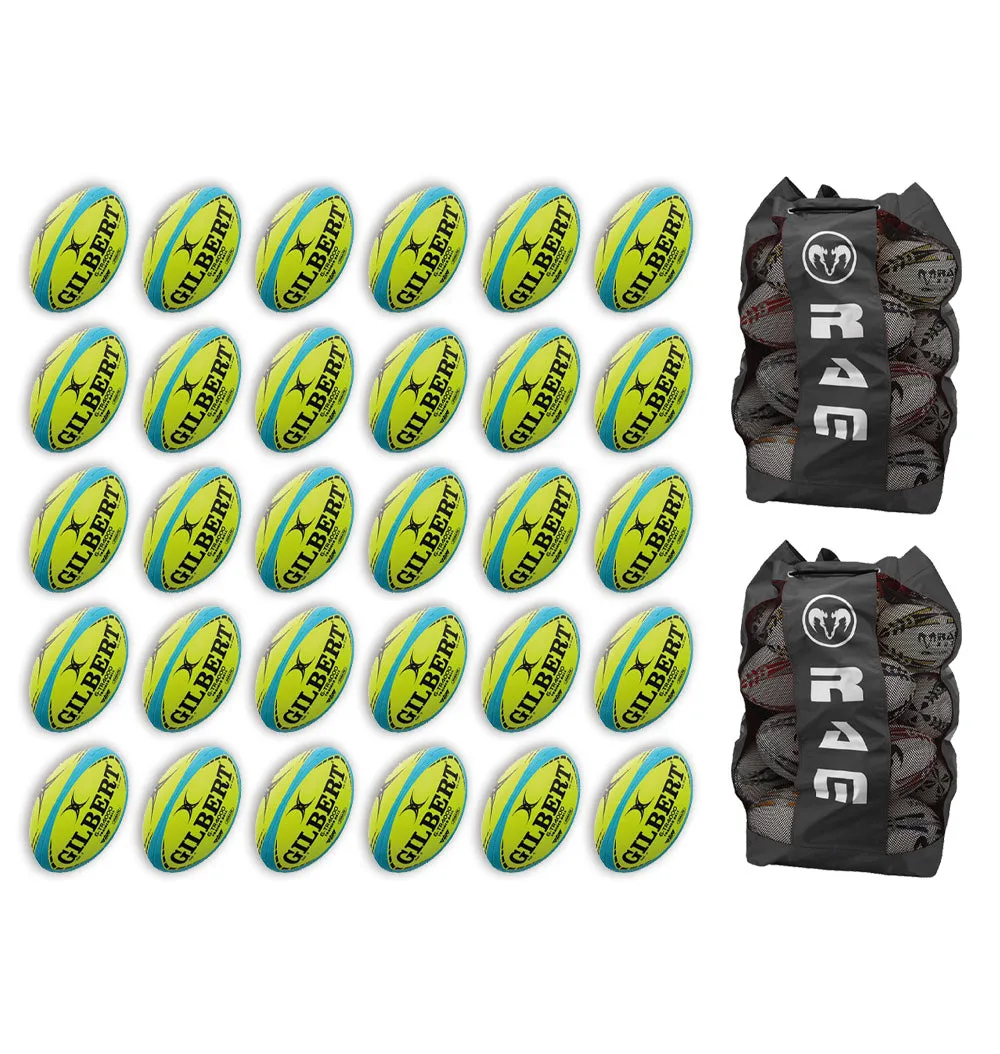 GILBERT G-TR4000 TRAINER BALL BUNDLE - 30 X BALLS AND 2 BAGS