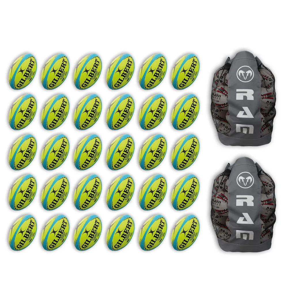 GILBERT G-TR4000 TRAINER BALL BUNDLE - 30 X BALLS AND 2 BAGS