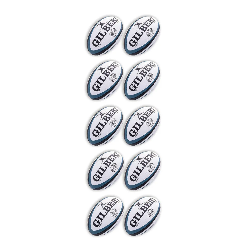 Gilbert Kinetica Match Ball Bundle - 10 x balls and bag