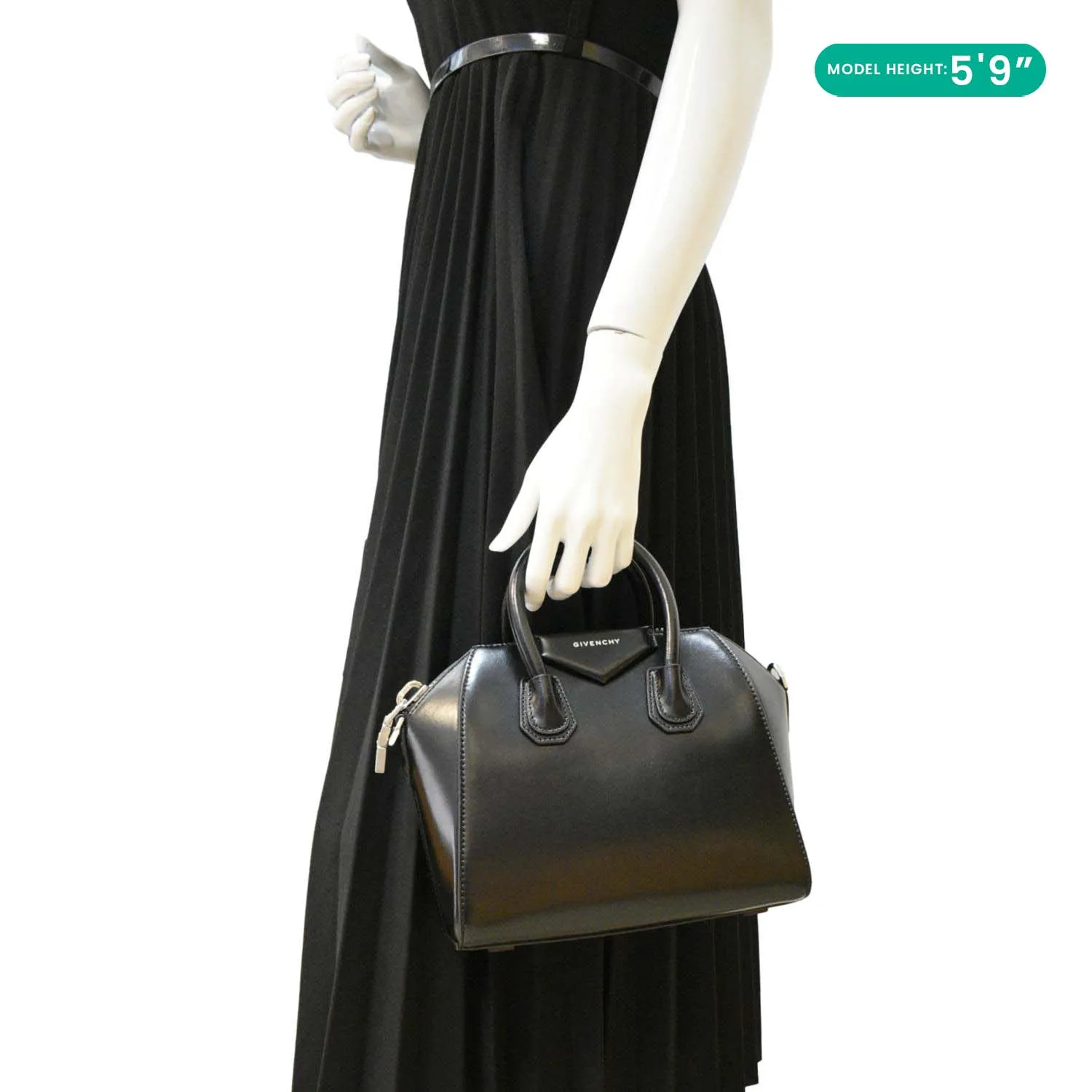 GIVENCHY Antigona Mini Leather Shoulder Bag Black