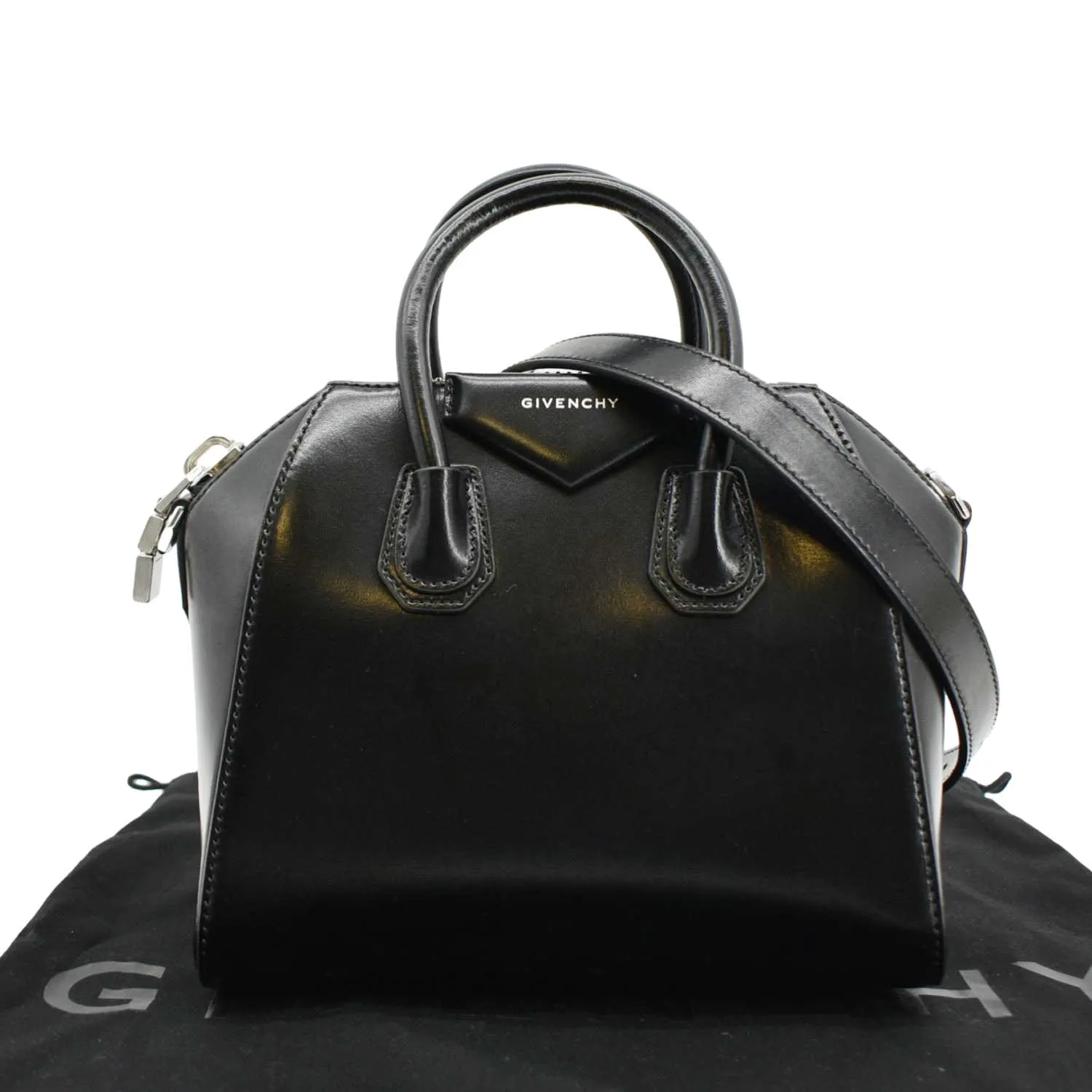 GIVENCHY Antigona Mini Leather Shoulder Bag Black