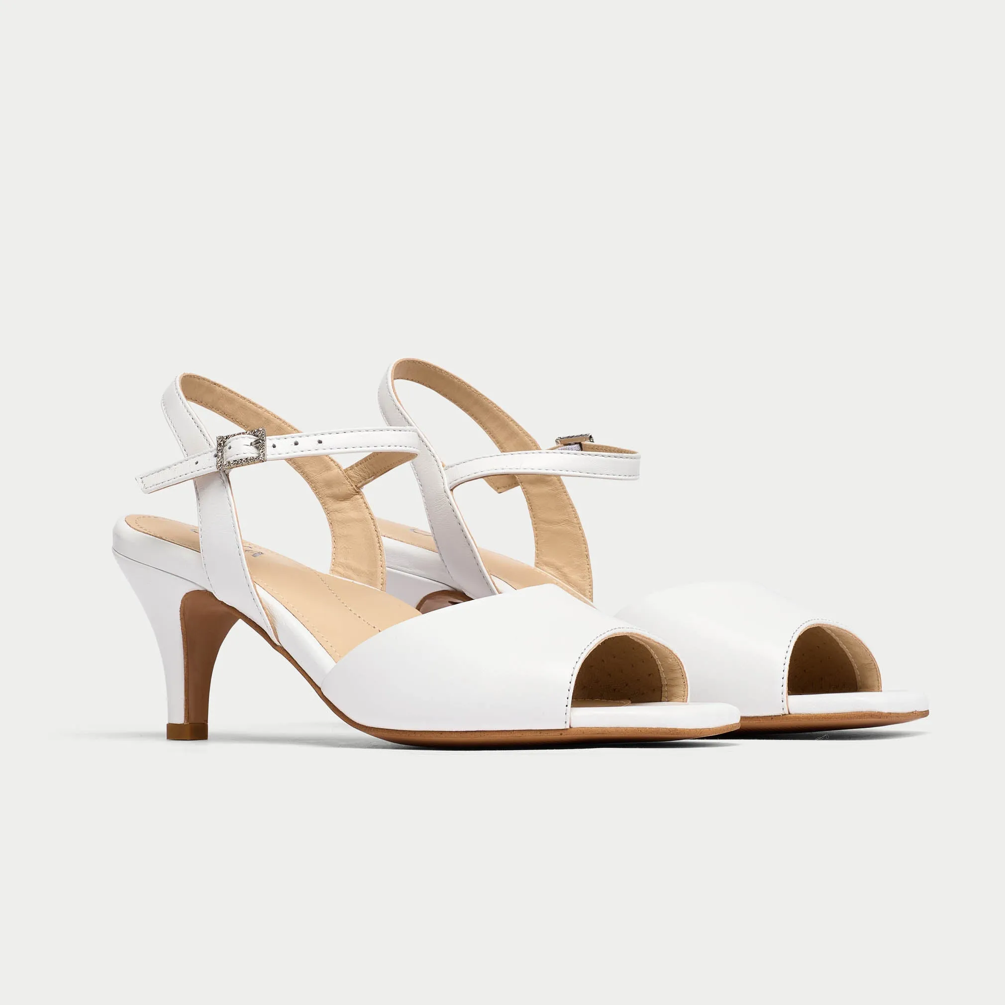 Glenda - White Leather