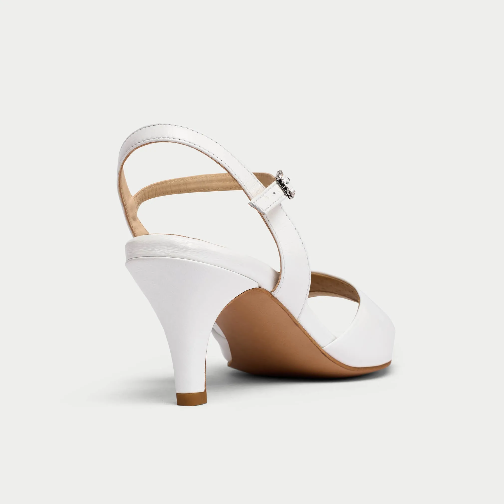 Glenda - White Leather