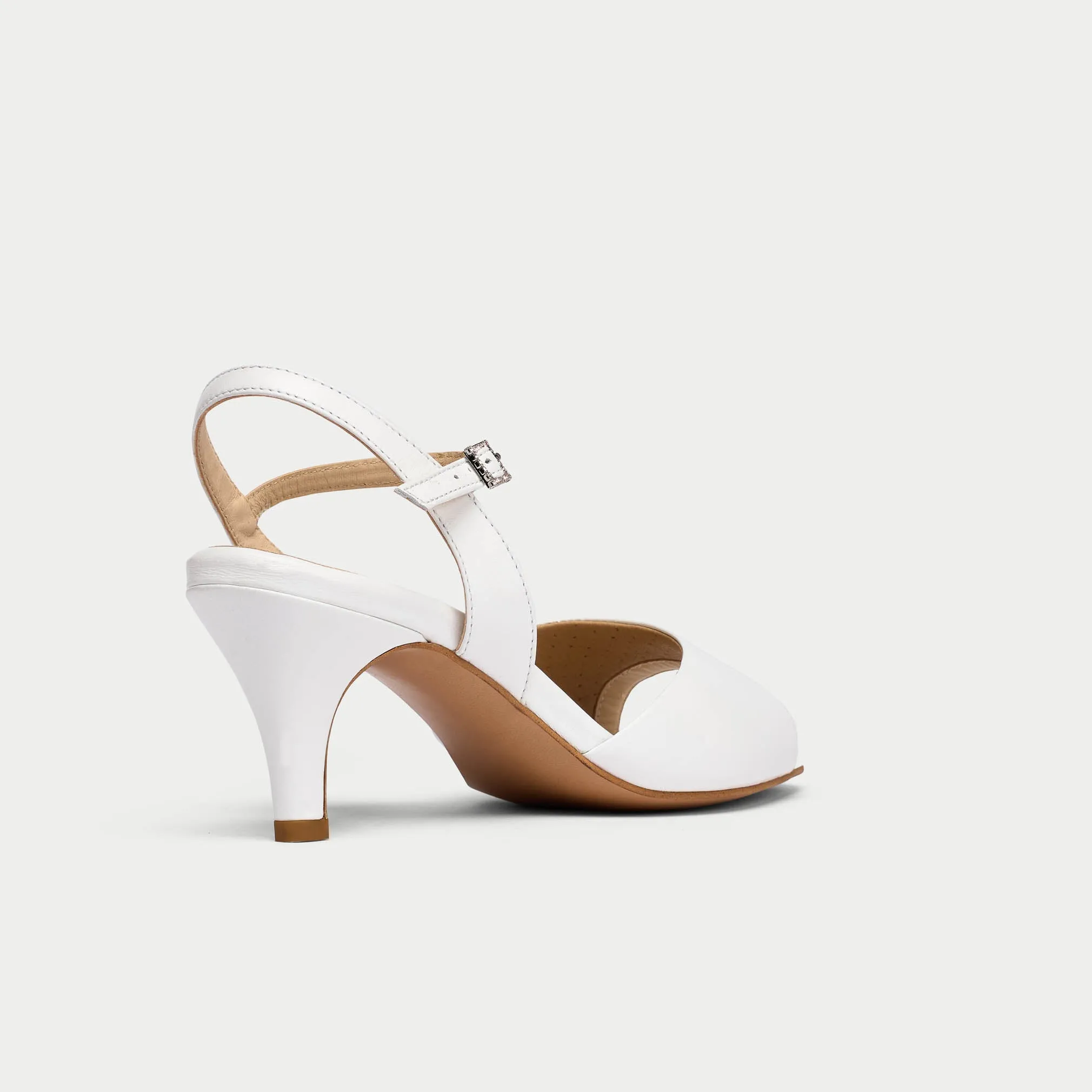 Glenda - White Leather