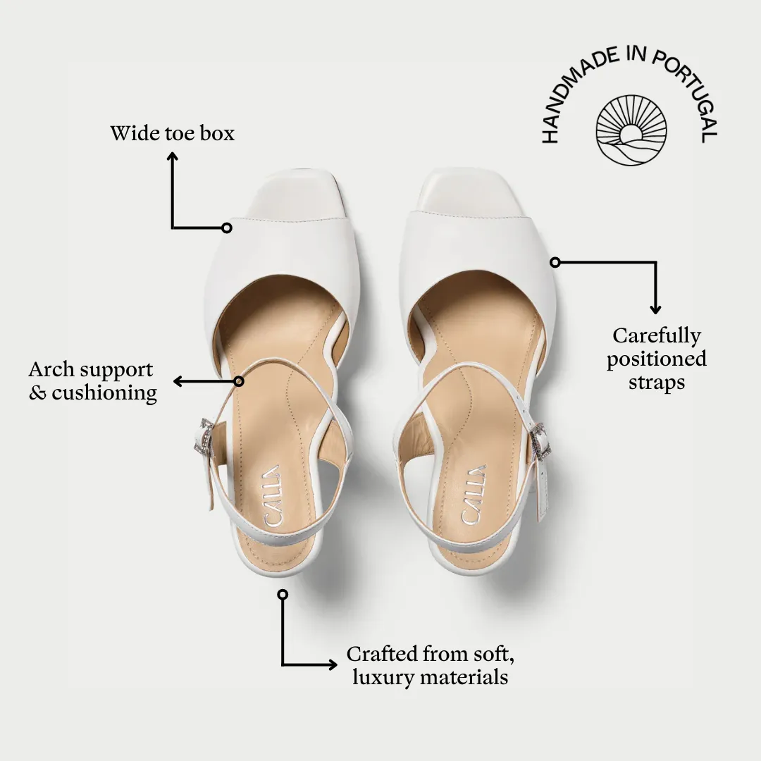 Glenda - White Leather