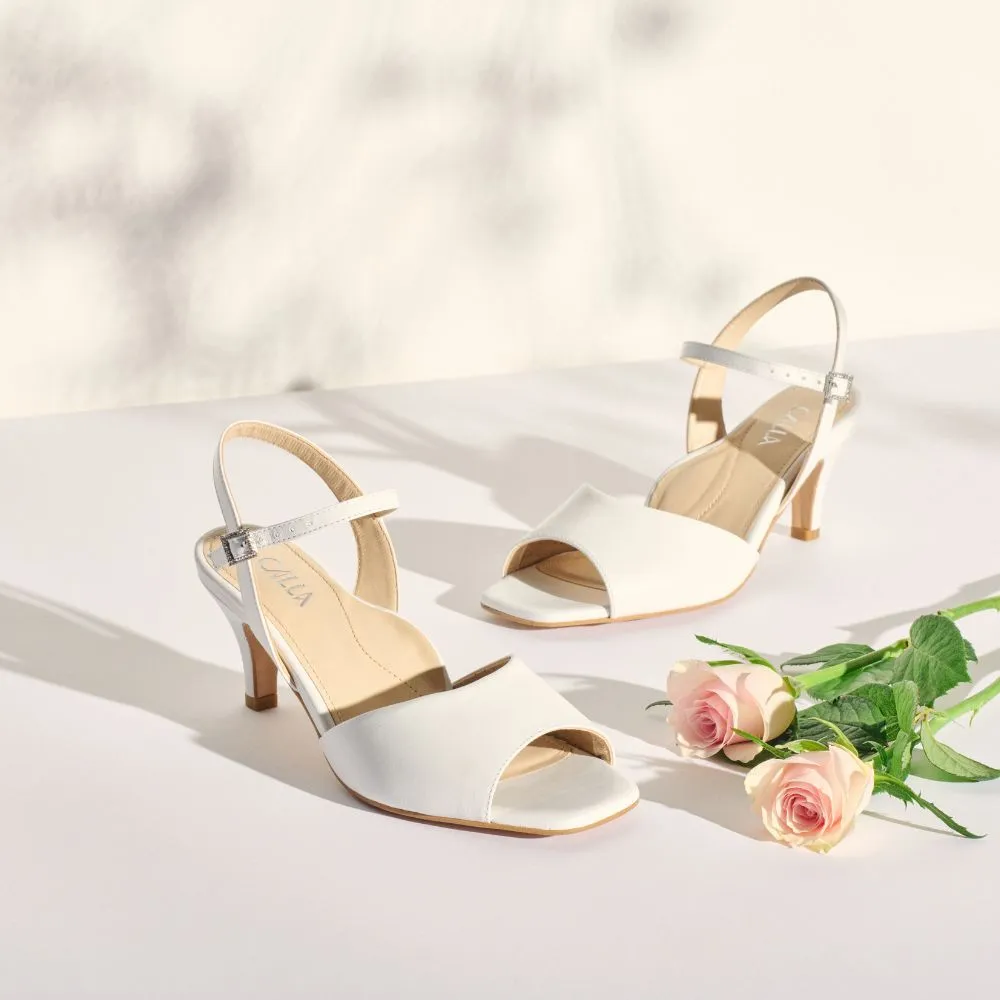 Glenda - White Leather