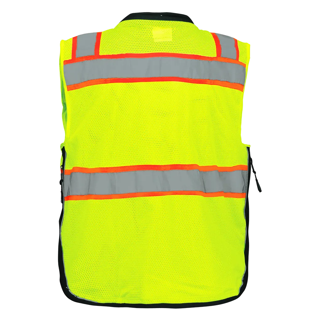 Global Glove & Safety GLO-099 FrogWear HV Premium High Vis Polyester Surveyors Vest, Class 2