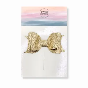 Gold Glitter Hair Bow