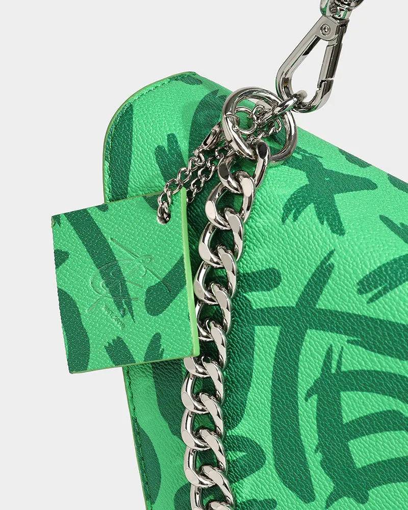 Graffiti Shoulder Bag in Green