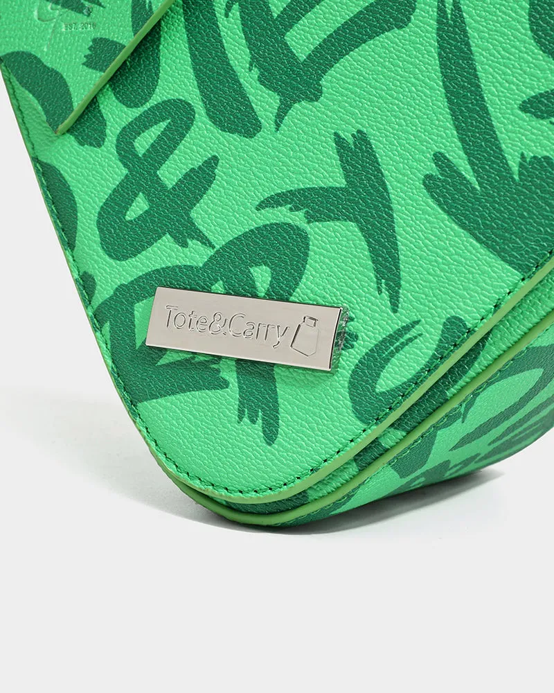 Graffiti Shoulder Bag in Green