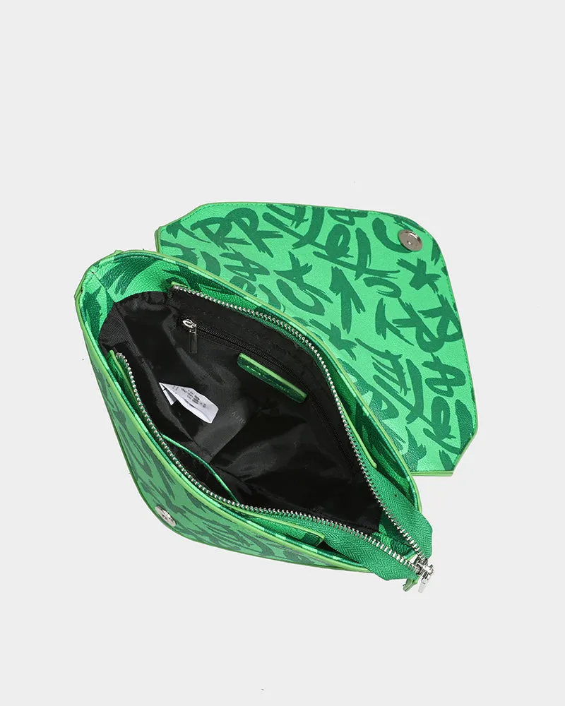 Graffiti Shoulder Bag in Green