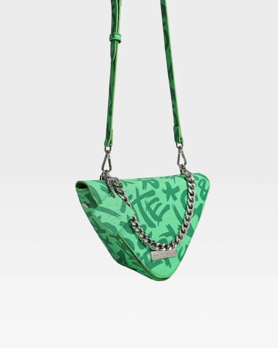 Graffiti Shoulder Bag in Green