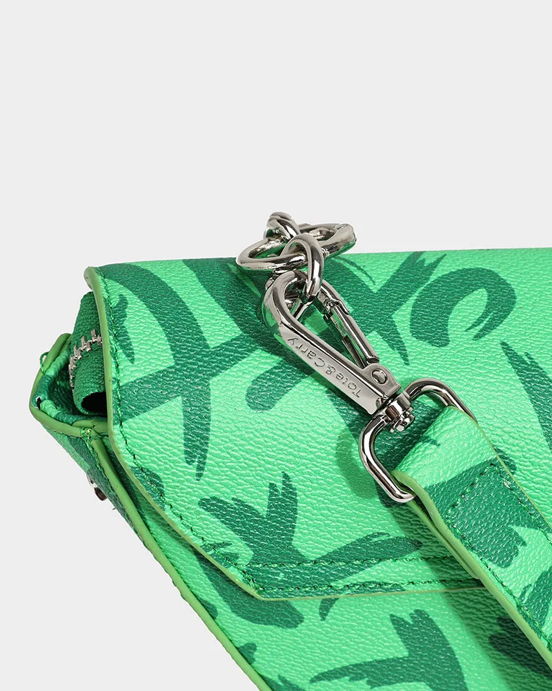 Graffiti Shoulder Bag in Green