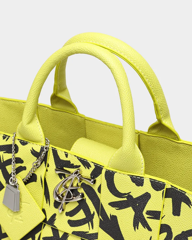 Graffiti Tote Bag in Yellow