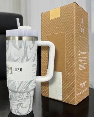 Grey Marble FlowState Quencher H2.0 Tumbler