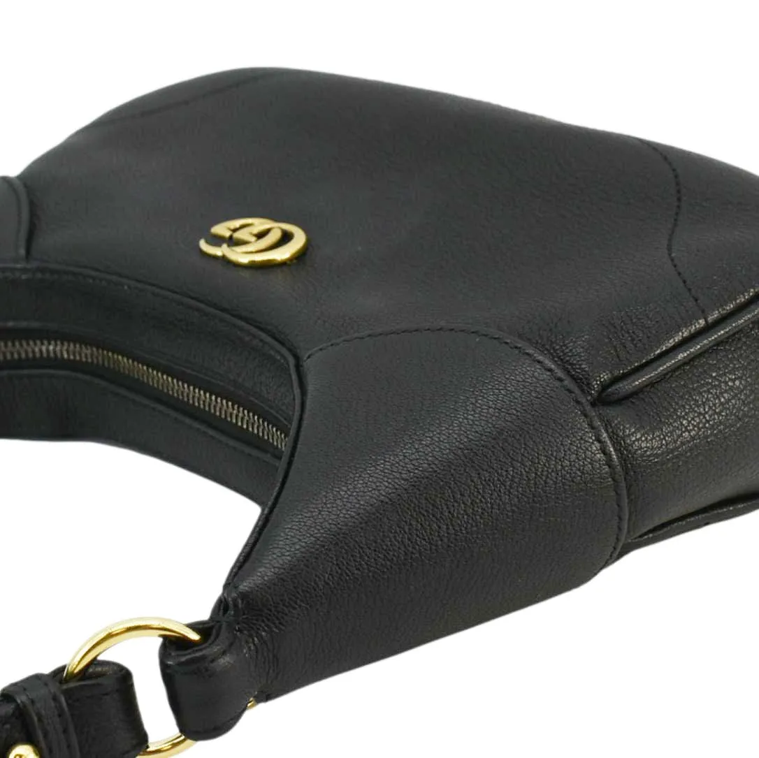 GUCCI Aphrodite Small Leather Shoulder Bag Black 731817