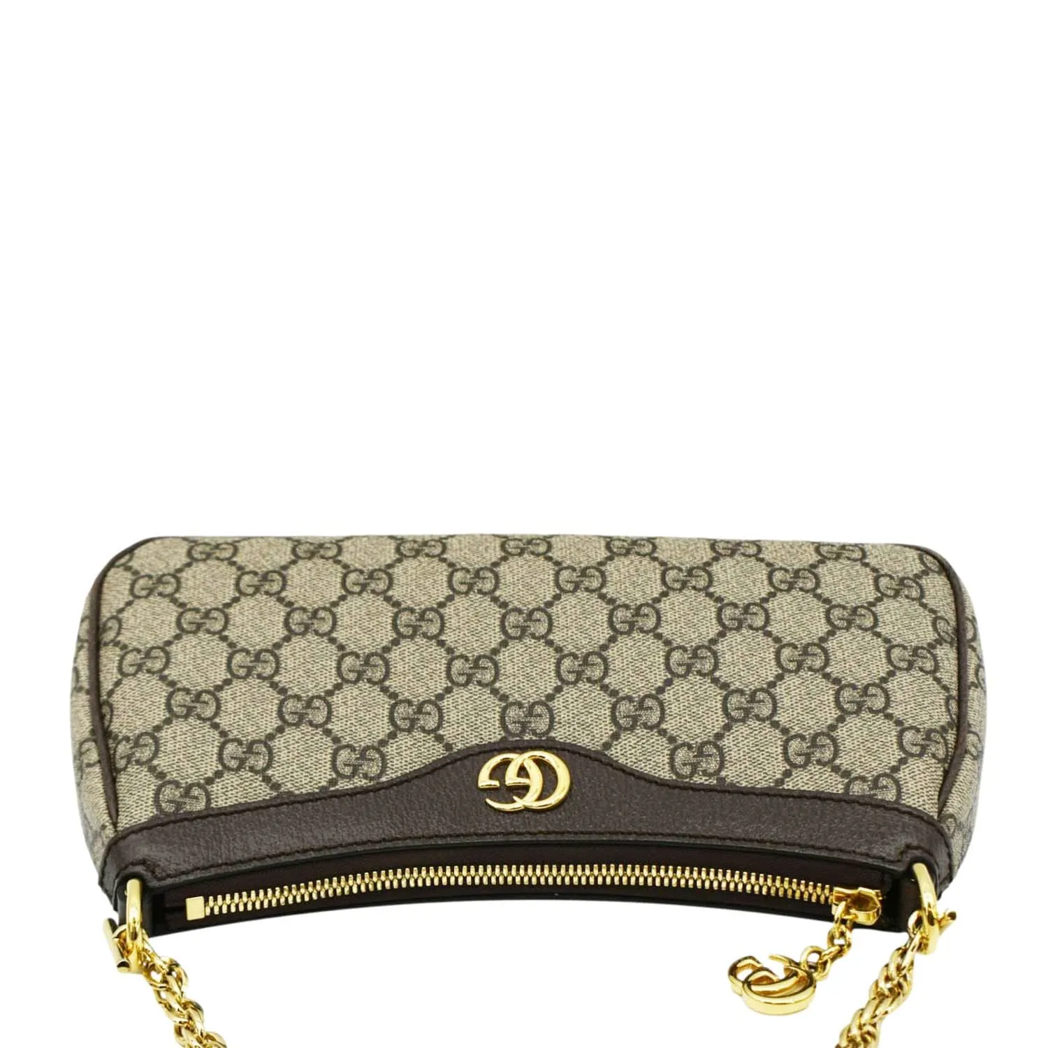 GUCCI Ophidia Web Small GG Supreme Canvas Shoulder Bag Beige 735132