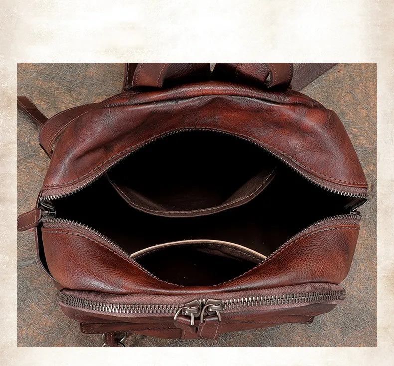 Handmade Green Leather Backpacks Bag Womens Best School Rucksack Ladies Leather Backpack Purses