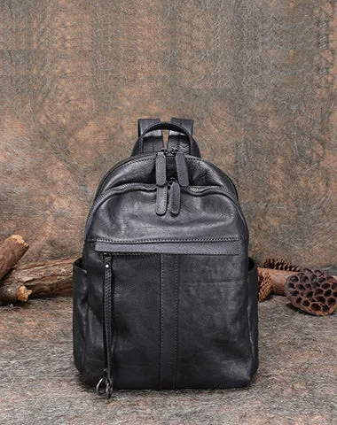 Handmade Green Leather Backpacks Bag Womens Best School Rucksack Ladies Leather Backpack Purses