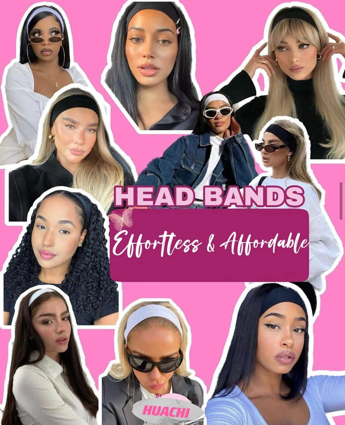 Headbands for Women 16 Pack Elastic Hair Bands for Women' Hair Non Slip Soft Cloth Fabric Headbands Women Hair Accessories, Black White Gray Women‘s Headband