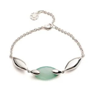 Hera Semi-Precious Stone Bracelet in Silver Aqua